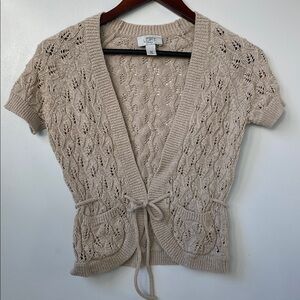 LOFT Short-sleeve Cardigan Sweater XSP